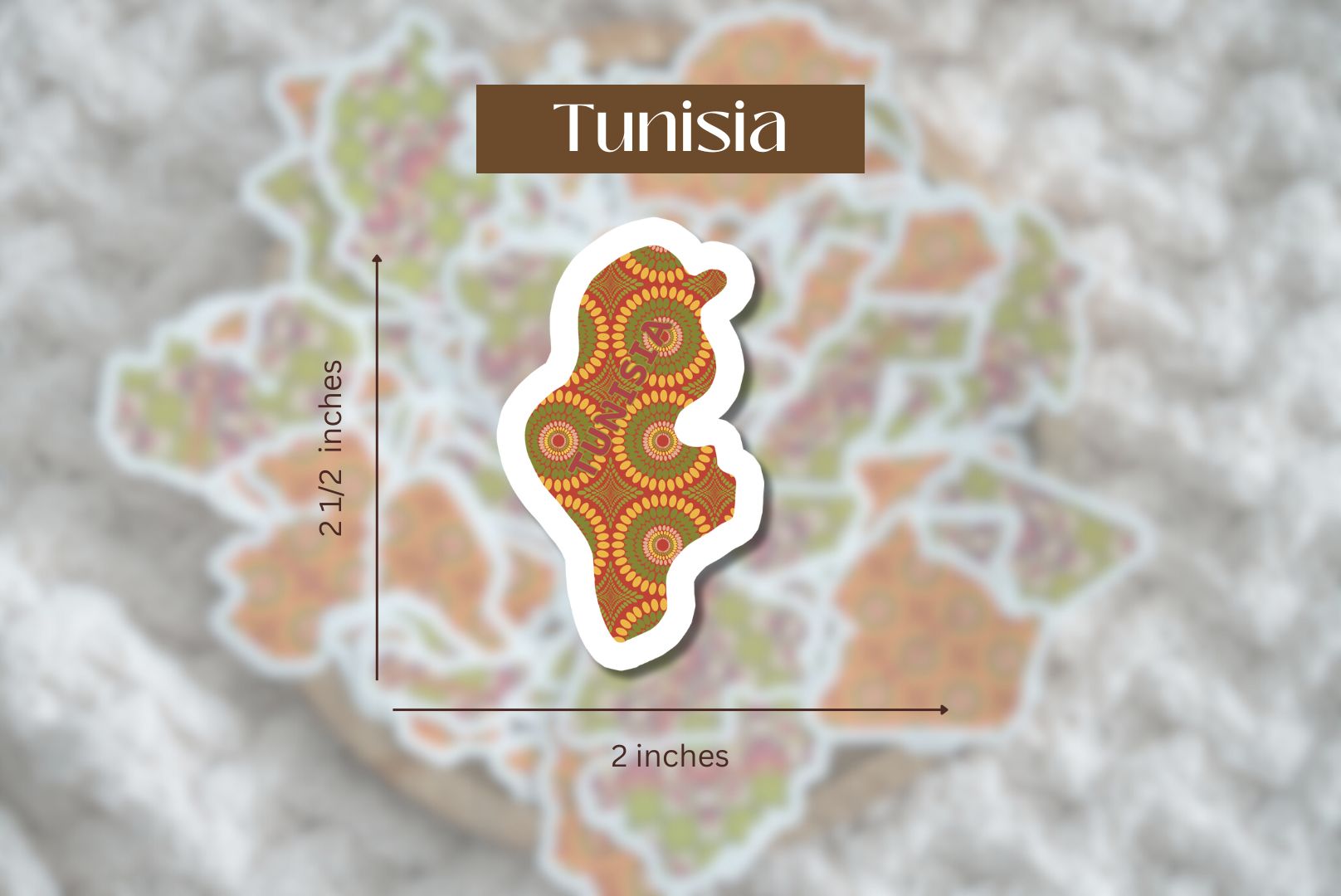 Tunisia Sticker (North African Stickers) - Pounded Yam Productions